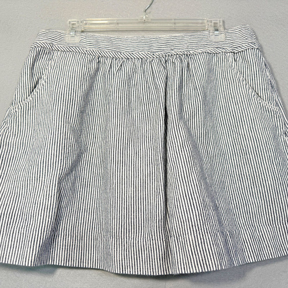 J.Crew Women's Striped Mini Skirt Size 10 Linen Blend Preppy Classic Preppy Boho - Picture 3 of 5